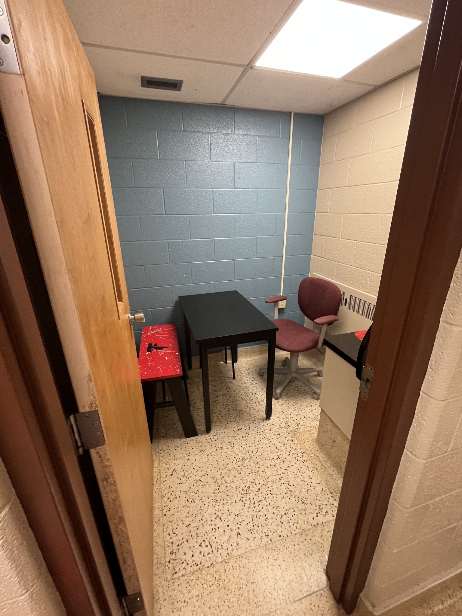 Janitor's closet used for student resource space